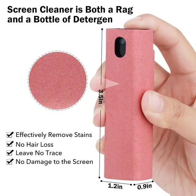 Alt view image 2 of 6 - 3 Pcs Screen Cleaner, 3 in 1Touchscreen Mist Cleaner Spray Wipe Screen Cleaner Soft Fiber Flannel, Safe for All Phones Glasses Tablet Laptop Car Display Screens