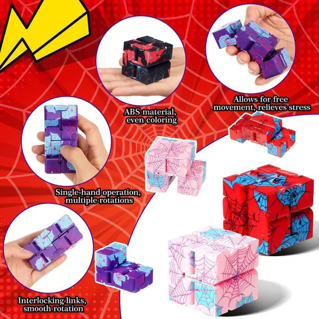 Alt view image 4 of 7 - 12 Pack Infinity Cube Fidget Gadget Fidgeting Game for Adults, Cool Mini Gadget for Stress Anxiety Relief and Kill Time