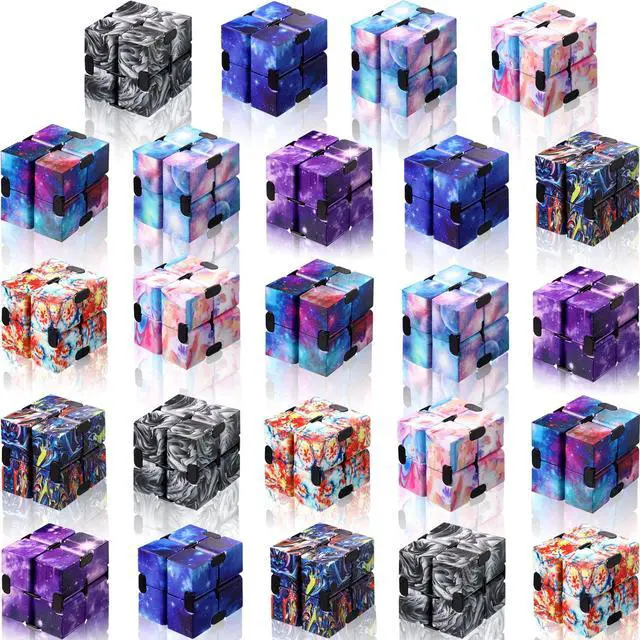 Main image of 24 Pieces Infinity Cube Fidget Toy Mini Blocks Cube Bulk Gadget Sensory Toy Hand Held Blocks Finger Gadget Gift for Adults Anxiety Stress Relief Game(Starry Style)