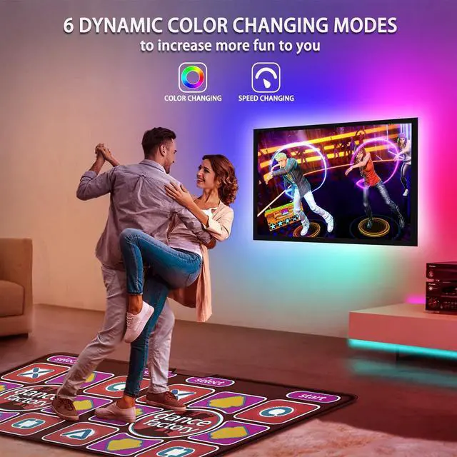 Alt view image 5 of 6 - LED Lights - 14.8ft RGB LED Strip for 60-70in TV, 4096 DIY Colors Options, Smart Ambient Lighting for Bedroom & Gaming Room Decor