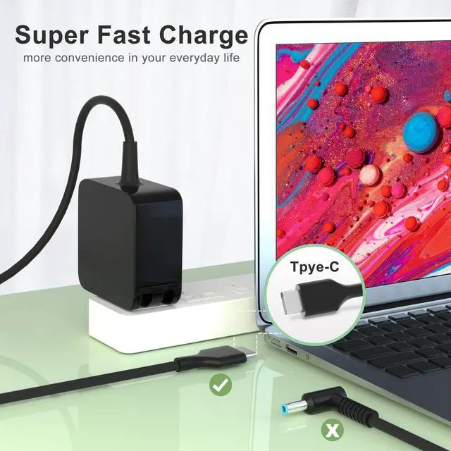 Alt view image 5 of 7 - 65W USB C Laptop Charger Compatible with Microsoft Surface Pro 12 11