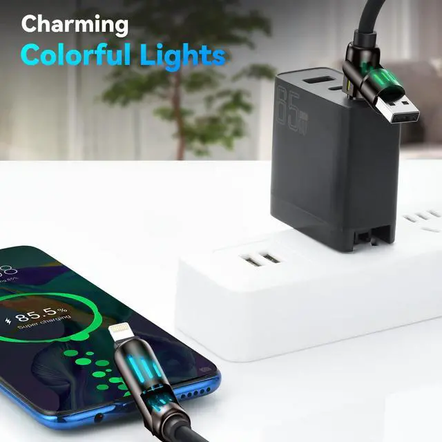Alt view image 4 of 7 - 4 in 1 Charging Cable, MAX 240W 4 in 1 Charging Cable with USB A+Type C Multi Charger for iPhone 16 15 14 13, for Samsung Galaxy S25 S24, for MacBook, for iPad Tablets, 4ft/1.2m