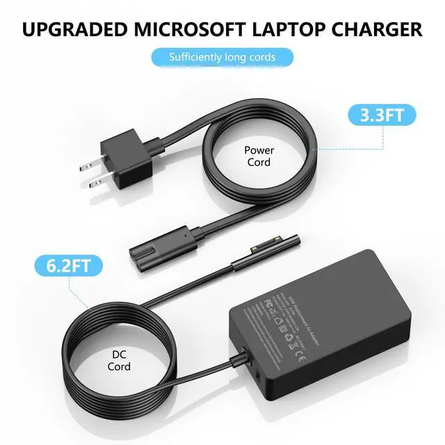 Alt view image 6 of 7 - 65W Surface Pro Laptop Charger for Microsoft Surface Pro