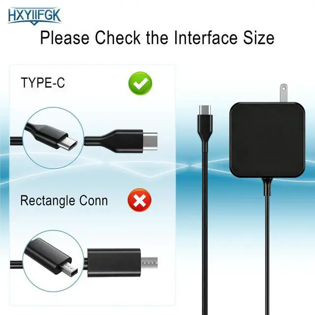 Alt view image 2 of 7 - 65W USB C Adapter Compatible with Microsoft Surface Pro 12 (2025) 11 10 9,Surface Pro 13" (OLED) Snapdragon X Elite,Surface Pro 2-in-1 13" Laptop/Tablet (2024) Copilot+ PC Adapter Type C Fast Charger