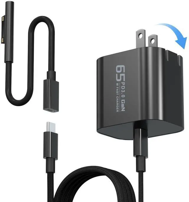 Main image of 65W USB C Surface Pro Charger Compatible with Surface Pro 3/4/5/6/7/8/9/10/X/11/12,Surface Book1/2/3,Power Adapter Compatible with Microsoft Surface Laptop/Tablet,Support 44W 36W