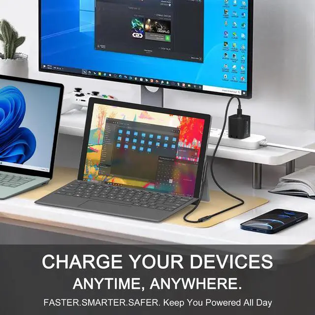 Alt view image 7 of 7 - 65W USB C Surface Pro Charger Compatible with Surface Pro 3/4/5/6/7/8/9/10/X/11/12,Surface Book1/2/3,Power Adapter Compatible with Microsoft Surface Laptop/Tablet,Support 44W 36W