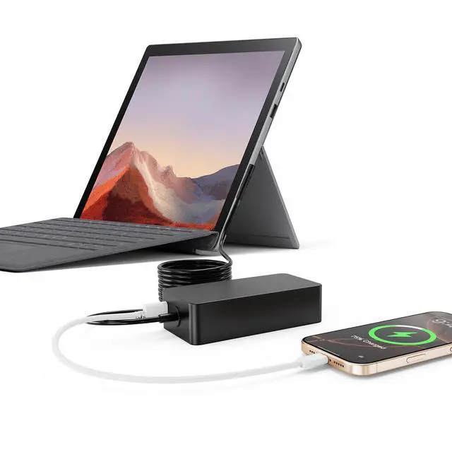 Alt view image 3 of 7 - 65W Surface Charger Fit for Microsoft Surface Pro, Laptop, Book & Go Tablets
