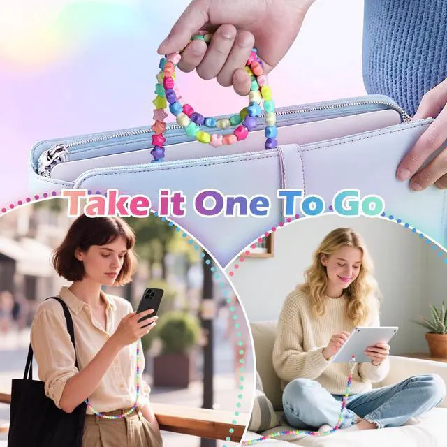 Alt view image 5 of 7 - USB C Cable 4 in 1 Multi Beaded for iPhone Charger Cord for iPhone 17 16 15 Pro Max MFi Certified 6.6FT Star Fast Charging Cable 66W USB A Type C IOS Cable for iPhone 14 13 Pro Max/iPad Colored