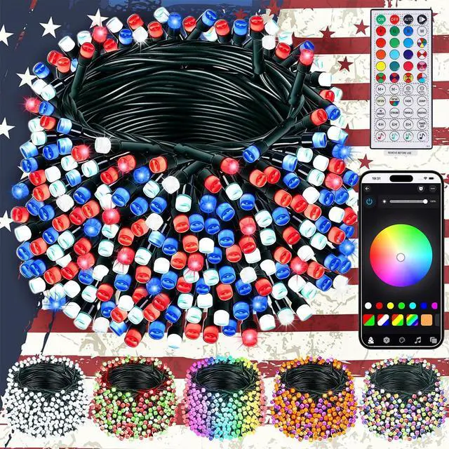 Main image of Smart Color Changing Halloween Lights, 66FT 200 LED RGB String Lights with Remote & App Controlled, Music Sync Multiple Modes, Waterproof Indoor Outdoor Holiday Xmas Tree Party Decor