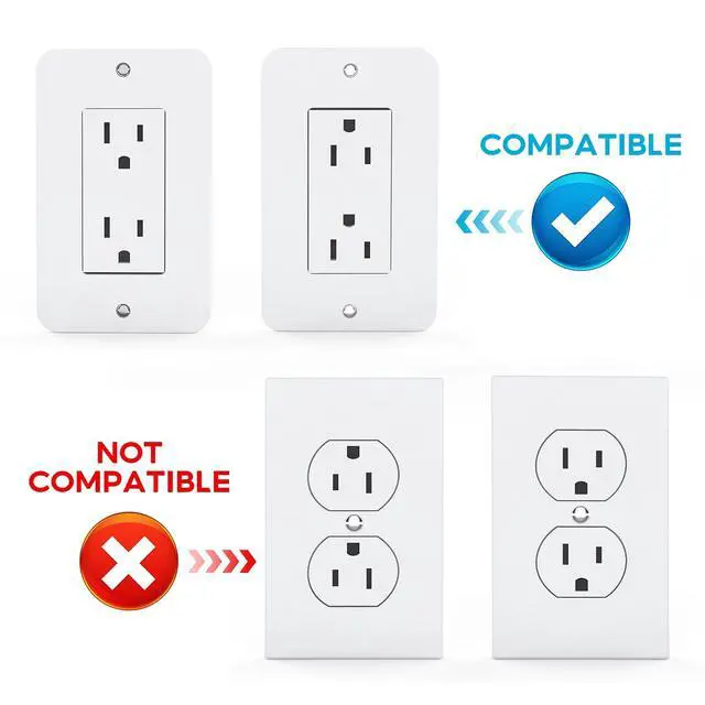 Alt view image 6 of 6 - Metal Outlet Shelf with Built-in Cable Management, No-Drill Wall Organizer for Bathroom and Kitchen, Ideal for Electric Toothbrush and Small Essentials, Fits Vertical Decora Outlets, 1-Pack