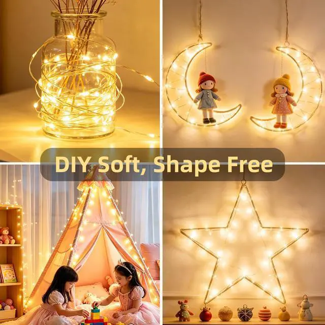 Alt view image 4 of 7 - Fairy Lights USB Plug in, 33ft 100 LED String Lights with Remote and Timer, 8 Modes Dimmable Twinkle Lights for Bedroom, Aesthetic Dorm Room Decor, Wedding, Party, Christmas, Warm White
