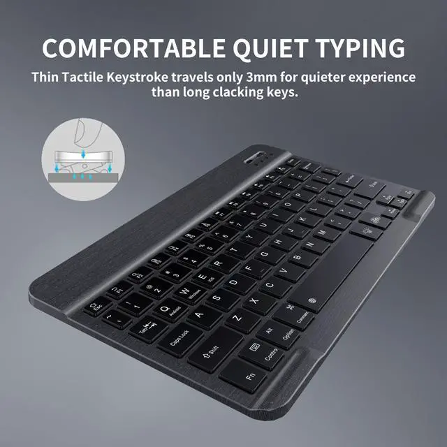 Alt view image 3 of 7 - Bluetooth Keyboard & Mouse Combo for iPad - Rechargeable RGB Wireless Set with 7-Color Backlit, Compatible with iPad 10th/9th/8th Gen, iPad Pro/Air/Mini (Black).