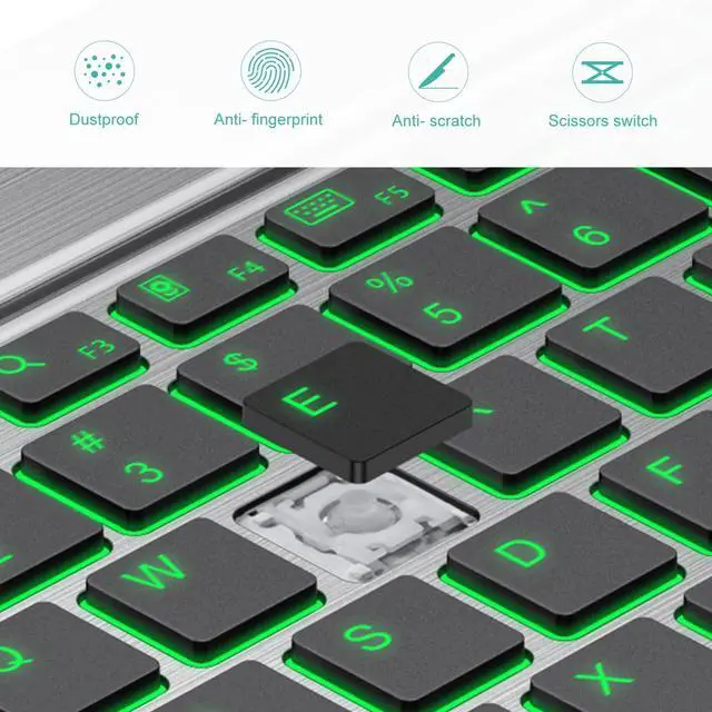 Alt view image 5 of 7 - Bluetooth Keyboard and Mouse Combo for iPad, 7-Color Backlit Rechargeable Wireless Keyboard & Mouse Compatible with iPad 9th/8th Gen, iPad Pro/Air/Mini and ipadOS 13 and Above (Space Grey)