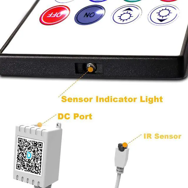 Alt view image 4 of 6 - 2 Ports 20 Key Smart Wi-Fi Led Strip Lights Remote Control, Output Dimmable Remote Controller Voltage DC 24V(Without Power Adapter)