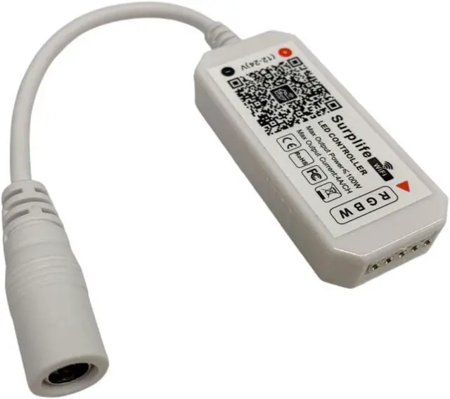 Alt view image 2 of 7 - LED WiFi Controller, RGBW Led Light Strip Voice Dimmer from Alexa & Google Home, WiFi Wireless Smart Controller with Surplife App via iOS or Android Smartphone DC12-24V (Rgbw)