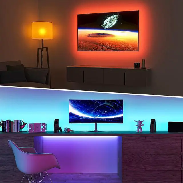 Alt view image 7 of 7 - TV LED BacklightLED Light for TV with Remote Control, 4096 DIY Colors Led Strip Lights for 32-58 Inch TV, Gaming and Home Decor, Bluetooth App Control, Music Sync, USB Powered.