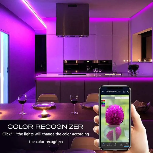 Alt view image 7 of 7 - WiFi Smart LED Controller, 24-Key Remote for RGB LED Strip Lights