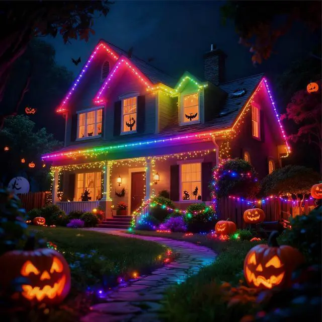 Alt view image 3 of 7 - AI Smart Color Changing Fairy Lights, 32.8ft RGB+IC Offline Voice Control Light Twinkle No App/No WiFi Required,Dimmable Xmas Music Sync Lights for Kids Bedroom, Party, 7 Colors & 13 Lighting Modes