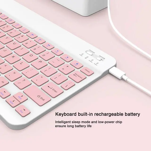 Alt view image 5 of 7 - Bluetooth Keyboard and Mouse Combo for iPad, 10 inch Wireless Keyboard & Mouse, Ultra-Slim Portable Rechargeable Keyboard for iPad Pro Air Mini iPhone Samsung Tablet, iPhone15/14/13 Pro