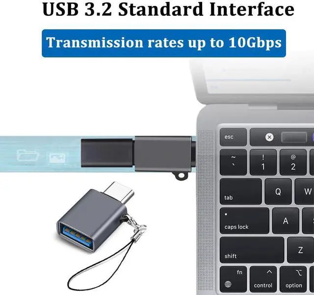 Alt view image 4 of 7 - USB to USB C Adapter, 10Gbps USB C to USB 3.2 Adapter (2 Pack), OTG+3A Fast ChargingCompatible with iPhone 15 Pro/Max, Samsung Galaxy, MacBook Pro Air, Thunderbolt 4/3