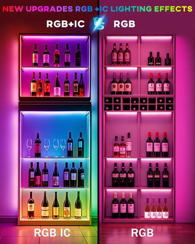 Alt view image 5 of 7 - 4 Pre-Cut RGB LED Strip Lights with App Remote Control, 5V USB