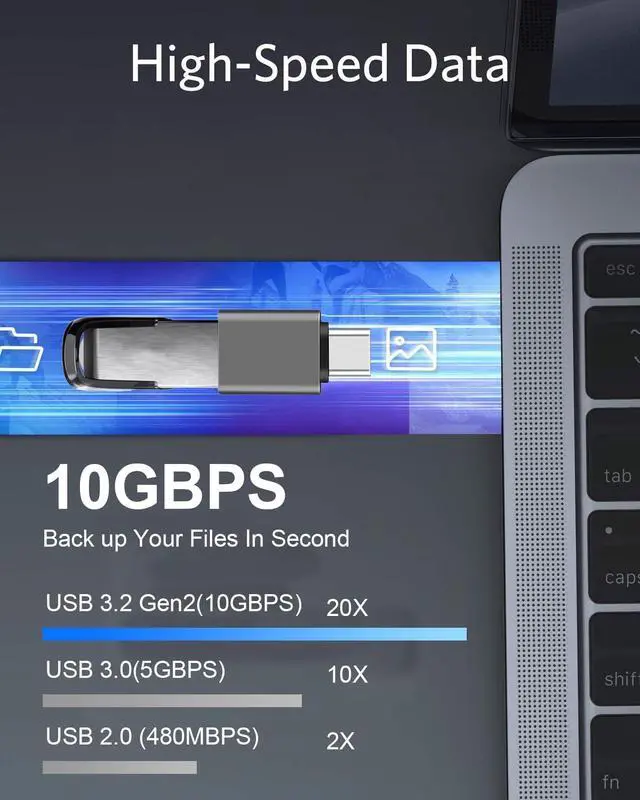 Alt view image 2 of 5 - USB C Male to USB A Female OTG Adapter (2 Pack),USB 3.2 GEN2 10Gbps High-Speed Data PD 60W Fast Charging for iMac,MacBook Pro/Air,iPhone 16 15,iPad,Microsoft Surface,Samsung Galaxy S24/23/22,etc.