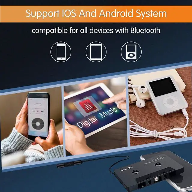 Alt view image 5 of 7 - Car Audio Bluetooth Cassette Receiver, Tape Player Bluetooth 5.0 Cassette to Aux Adapter