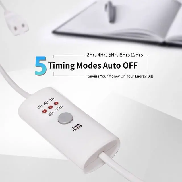 Alt view image 3 of 7 - HNB Auto Off Timer for Oil Wax Warmer Burner Indoor Small Appliances Timer Plug for Electrical Outlet 5 Timing Setting 12 Hours Timed Power Switch (timer5D2.5m1pc)