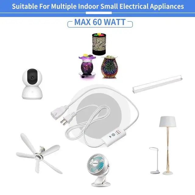 Alt view image 7 of 7 - HNB Auto Off Timer for Oil Wax Warmer Burner Indoor Small Appliances Timer Plug for Electrical Outlet 5 Timing Setting 12 Hours Timed Power Switch (timer5D2.5m1pc)
