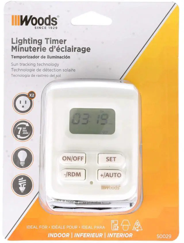 Alt view image 5 of 6 - Southwire Woods Indoor Plug-In Astronomical Timer - Automate Appliances - 2 Grounded Outlets - Energy-Saving Timer - Home Security - Programmable Daily Schedules
