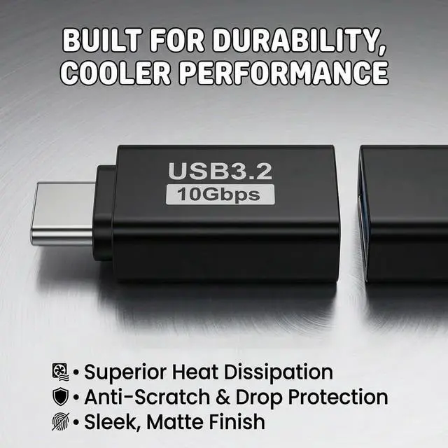 Alt view image 3 of 7 - 4 Pack USB C to USB Adapter 10Gbps, USB 3.2 Male to Female Type C OTG Adapter Compatible with iPhone 17 16 15 Pro Max, MacBook Pro Air 2024, iPad Pro, Samsung Galaxy, Thunderbolt 4/3