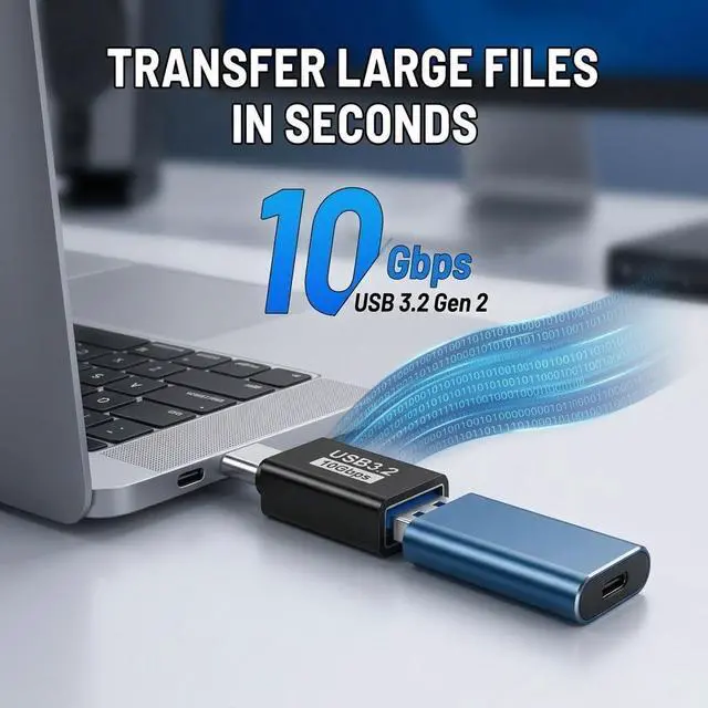 Alt view image 6 of 7 - 4 Pack USB C to USB Adapter 10Gbps, USB 3.2 Male to Female Type C OTG Adapter Compatible with iPhone 17 16 15 Pro Max, MacBook Pro Air 2024, iPad Pro, Samsung Galaxy, Thunderbolt 4/3