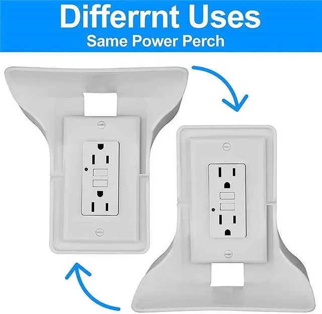 Alt view image 3 of 7 - 2 Pack Single Wall Outlet Shelf Home Wall Shelf Organizer for Outlets,No-Drill Wall Outlet Shelf,Perfect for Bathroom Kitchen Bedroom with Cord Management and Easy Installation. (White)