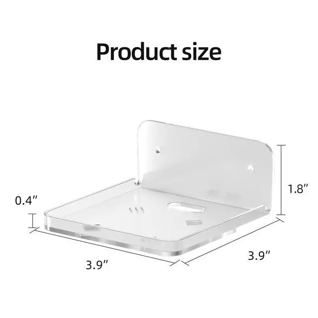 Alt view image 6 of 6 - Acrylic Small Wall Mount Floating Camera Shelf 2 Pack Baby Monitor Holder, Echo Dot 5th Wall Mount Storage, Clear Mini Flexible Shelf for Bathroom, Bedroom, Kitchen