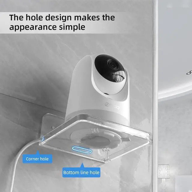 Alt view image 3 of 7 - Wall Mount Floating Shelves for 2 Pcs Camera Mini Speaker Shelf Baby Monitor - Clear Mini Shelf Flexible Use for Wall Space in Bedroom Bathroom Kitchen Living Room