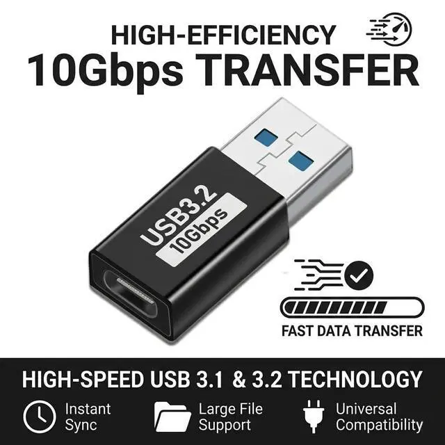 Alt view image 2 of 6 - USB C to USB A Adapter (3-Pack), 10Gbps USB 3.2 Gen2 OTG, Type C to USB Adapter, Fast Data Transfer & Charging Dongle Compatible with Laptop, PC, Charger, USB Hub, Hard Drive, Phone