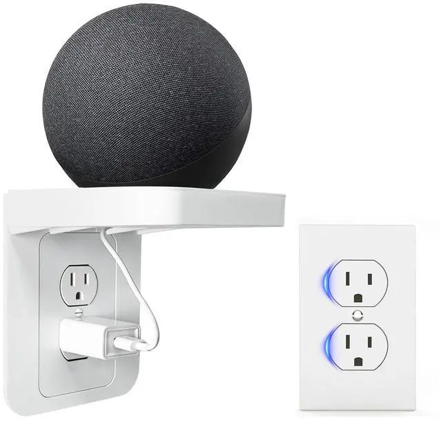 Main image of Outlet Shelf, Standard Vertical Duplex Only, White Wall Outlet Shelf, Not for Decora, Wall Shelf Organizer for Bathroom Smart Home Space Saving Tools, Electric Toothbrush & Small Accessories(1 pack)