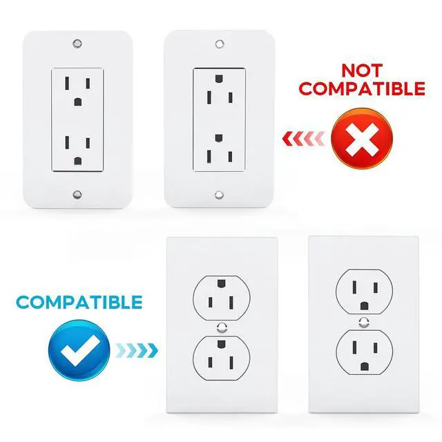 Alt view image 2 of 7 - Outlet Shelf, Standard Vertical Duplex Only, White Wall Outlet Shelf, Not for Decora, Wall Shelf Organizer for Bathroom Smart Home Space Saving Tools, Electric Toothbrush & Small Accessories(1 pack)