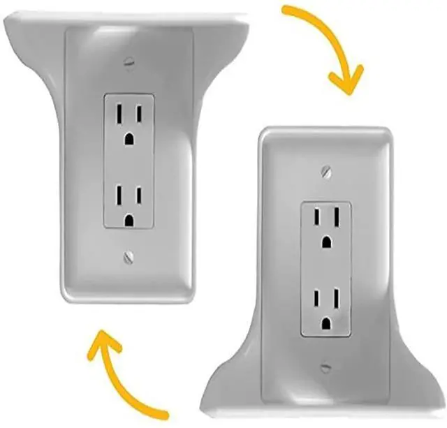 Alt view image 7 of 7 - 2 Pack Single Wall Outlet Shelf Home Wall Shelf Organizer for Outlets,No-Drill Wall Outlet Shelf,Perfect for Bathroom Kitchen Bedroom with Cord Management and Easy Installation. (White)