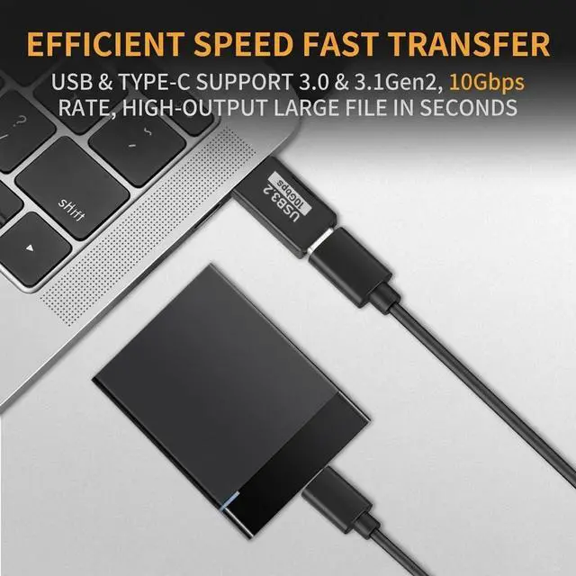 Alt view image 4 of 6 - USB C to USB A Adapter (3-Pack), 10Gbps USB 3.2 Gen2 OTG, Type C to USB Adapter, Fast Data Transfer & Charging Dongle Compatible with Laptop, PC, Charger, USB Hub, Hard Drive, Phone