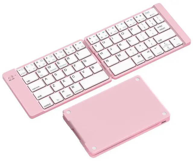 Main image of Foldable Bluetooth Keyboard - Portable Keyboard, Rechargeable Full Size Ultra Slim Compatible iOS Android Windows Smartphone Tablet and Laptop (Only Keyboard)