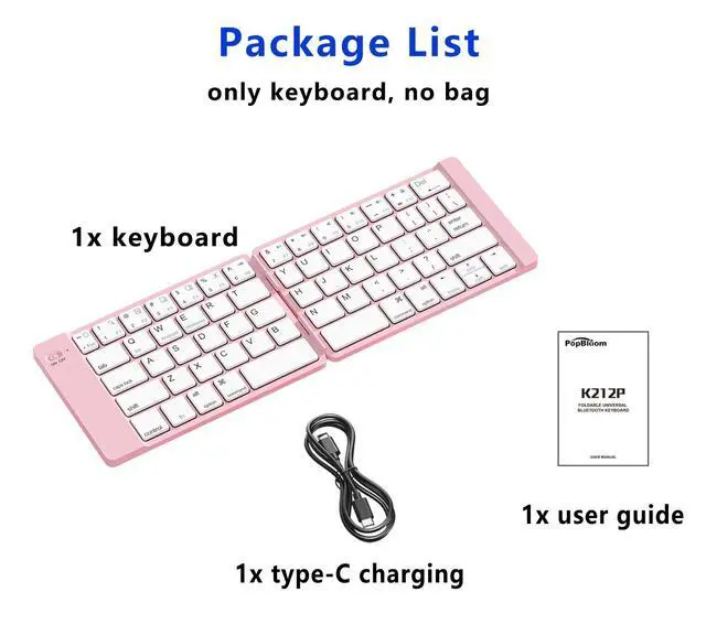Alt view image 6 of 7 - Foldable Bluetooth Keyboard - Portable Keyboard, Rechargeable Full Size Ultra Slim Compatible iOS Android Windows Smartphone Tablet and Laptop (Only Keyboard)