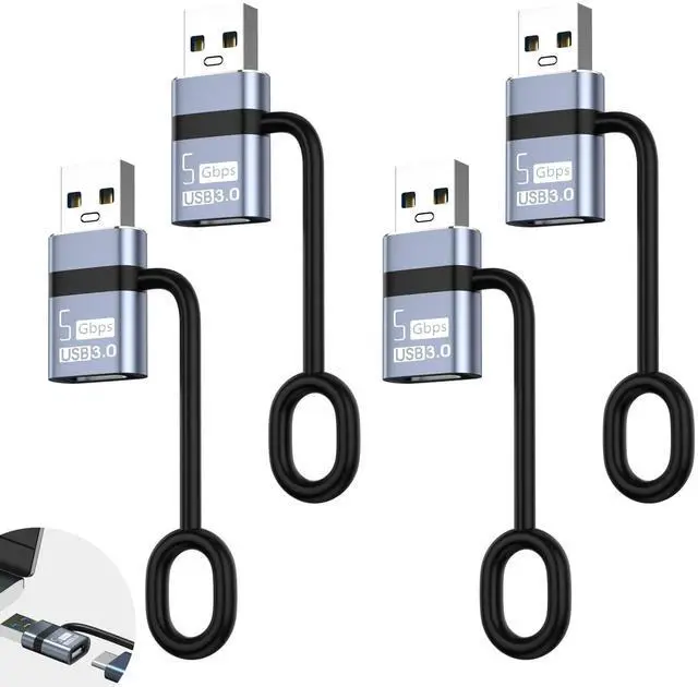Main image of USB C3.0 Adapter 4 Pack, USB Male to Type-C 3.0 Female, Compatible with MacBook Pro, MacBook Air, Phone 15 16, Pad Pro and More Type C or Thunderbolt 3 Devices