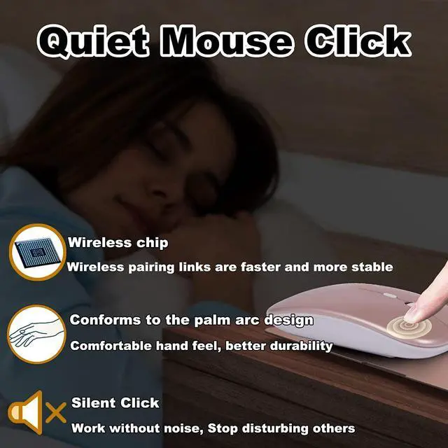 Alt view image 5 of 7 - Bluetooth Wireless Keyboard and Mouse Combo,Ultra-Slim Ergonomic Small Rechargeable Bluetooth Keyboard Mouse Set for Apple iPad iPhone Samsung Tablet Phone Android PC Computer Mac Smartphone(Pink)