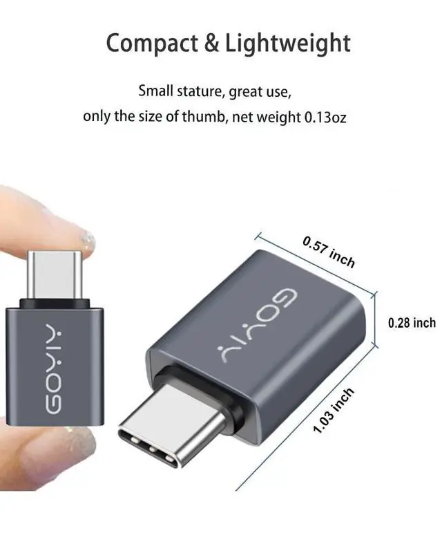 Alt view image 2 of 6 - [10Gbps USB C to USB Adapter, USB C Male to USB Female Adapter,USB3.2 Gen 2,3-Pack,Compatible with MacBook Pro/Air, Laptops, Phones and Other Type C or Thunderbolt 4/3 Devices(Grey)
