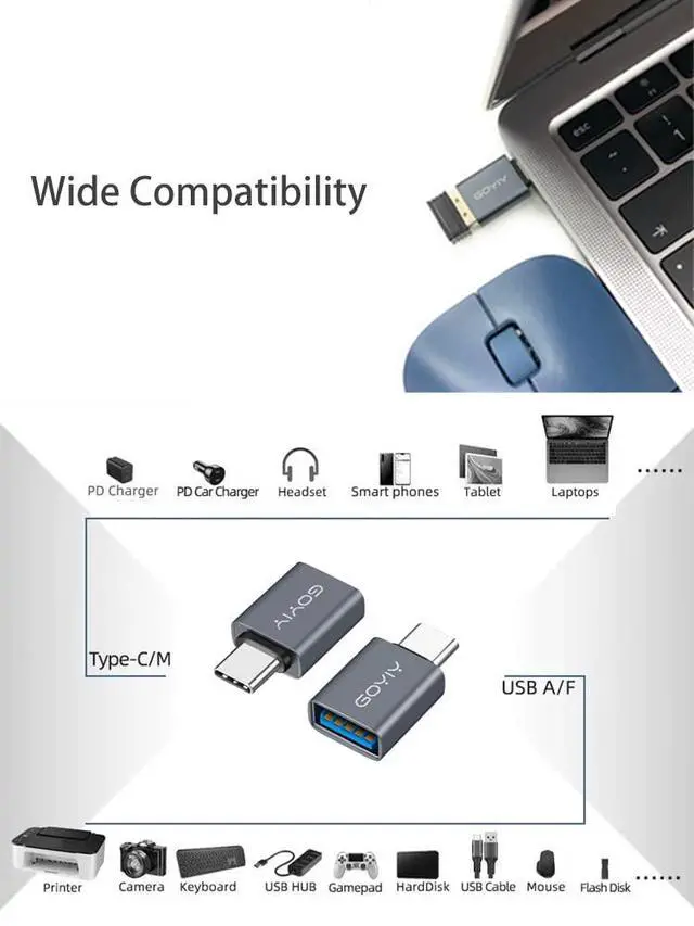 Alt view image 3 of 6 - [10Gbps USB C to USB Adapter, USB C Male to USB Female Adapter,USB3.2 Gen 2,3-Pack,Compatible with MacBook Pro/Air, Laptops, Phones and Other Type C or Thunderbolt 4/3 Devices(Grey)