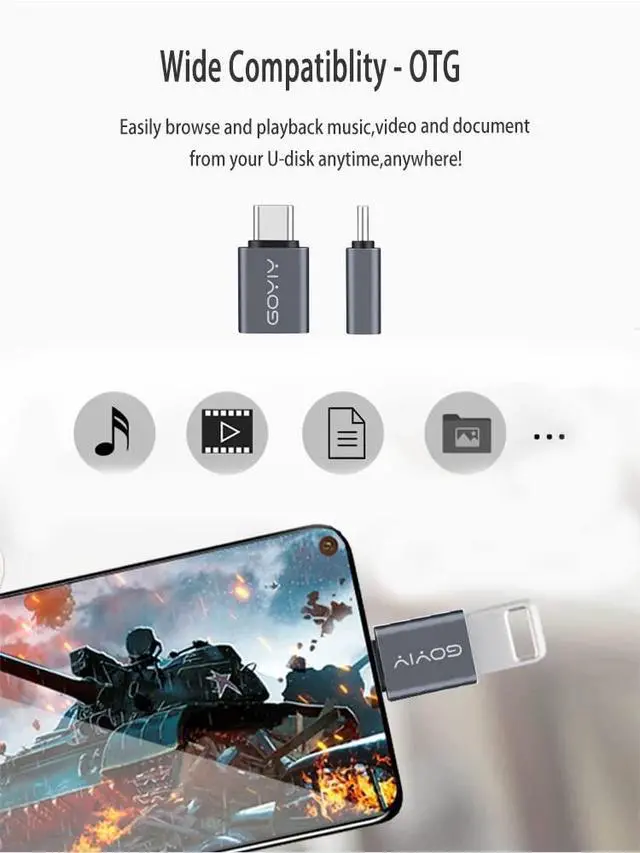 Alt view image 4 of 6 - [10Gbps USB C to USB Adapter, USB C Male to USB Female Adapter,USB3.2 Gen 2,3-Pack,Compatible with MacBook Pro/Air, Laptops, Phones and Other Type C or Thunderbolt 4/3 Devices(Grey)
