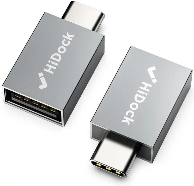 Main image of USB C to USB Adapter 10Gbps, 2 Pack USB C 3.2 Male to USB A Female Adapter Compatible with MacBook Pro/Air/iPad Pro, Notebook, Dell XPS and More Type C Devices, Space Grey