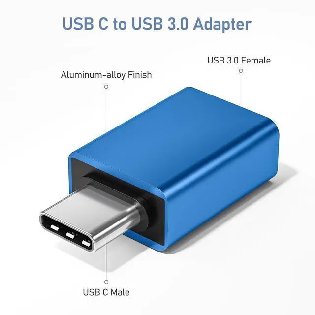 Alt view image 2 of 7 - USB C to USB Adapter 3Pack,USBC Male to USBA 3.0 Female OTG Adapter,Type C Thunderbolt 5 4 3 Converter for iPhone 17 17e 16 Max,MacBook Pro Air,Mac,iPad,Microsoft Surface,Samsung Galaxy S26