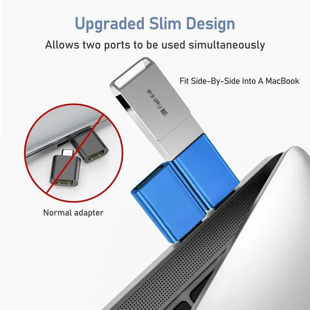 Alt view image 3 of 7 - USB C to USB Adapter 3Pack,USBC Male to USBA 3.0 Female OTG Adapter,Type C Thunderbolt 5 4 3 Converter for iPhone 17 17e 16 Max,MacBook Pro Air,Mac,iPad,Microsoft Surface,Samsung Galaxy S26